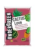 Undergreen by COMPO Cactus Love, Kakteenerde, Erde für Kakteen und Co., Bio, Kultursubstrat, 2,5...